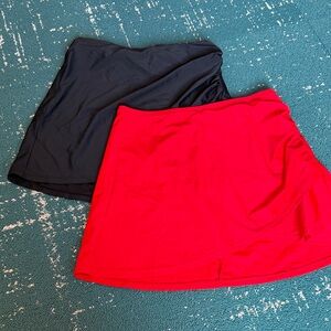 Summersalt Black and Red Swim Mini Skirt Set